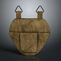 Brown Textured Leather Apparel Accessory With Dual Hooks And Protective Design
