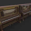Vintage Wooden Pianos Collection With Ornate Carvings And Artwork Details