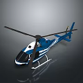 Blue And White Mars Exploration Helicopter 3D Model With Rotors And Fuselage