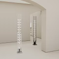 Modern White And Black Floor Lamps In Minimalist Interior With Archway Design