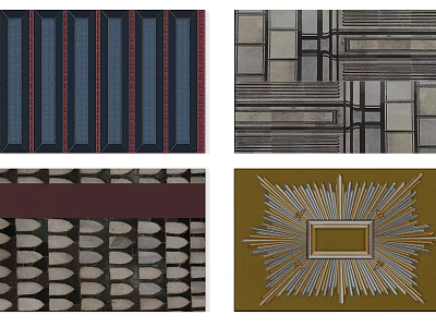 Square Rugs With Various Patterns For Home Decor And Interior Design 3d model