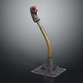 Durable Car Gear Shift Lever with Red Button and Metal Base for Smooth Shifting 3d model