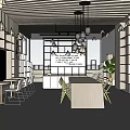 Modern Reading Room Library Reading Room Book Bar 3d model