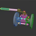Industrial Metal Ball Valve With Blue Handle And Flange Connection