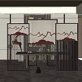 New Chinese-style partition screen partition 3d model