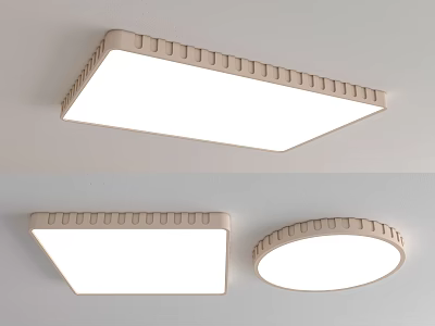 Modern Ceiling Lights In Square And Round Shapes 3d model