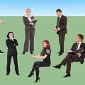 Group Of Business People Interacting In Professional Attire