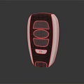 Modern Car Remote Key Fob With Black Silver Design And Red Emergency Button