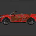 Stylish Red Convertible SUV With Brown Seats And Modern Front Design