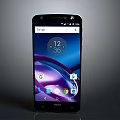 Moto Modern Smartphone With Screen Display Time Weather And App Icons