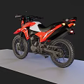 Red and White Off Road Motorcycle With Black Seat And Knobby Tires
