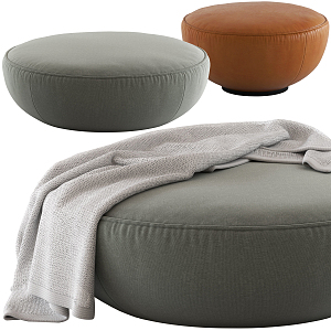 Modern sofa stool round soft stool 3d model