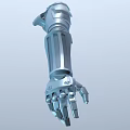 Man With Blue Mechanical Robotic Arm Showcasing Joints And Advanced Design 3d model