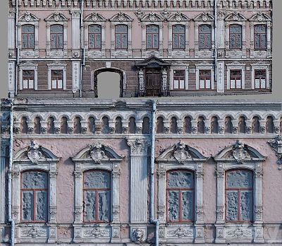 8K Resolution Wall Texture Damaged Retro European Architecture 3d model