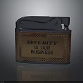 Electronic Lighter With Security Is Our Business Engraved Text And Metal Design