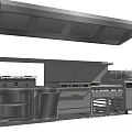 Modern Stainless Steel Kitchen Appliances Set With Multiple Cooking And Sink Equipment