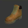 Stylish Orange Leather Work Boots With Lace Up Design And Sturdy Sole