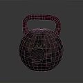 Vintage Cast Iron Kettlebell With Rustic Red Black Finish For Home Fitness