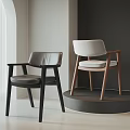 Modern Leisure Accent Chairs With Leather And Fabric Seats Wooden Legs Modern Interior