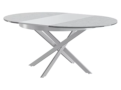 Stylish Multi-functional Table With Round Dual-tone Tabletop And Crossed Metal Legs 3d model