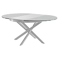Stylish Multi-functional Table With Round Dual-tone Tabletop And Crossed Metal Legs