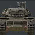 Military Tank With Heavy Armor Turret Long Cannon Barrel And Durable Tracks