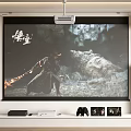 Modern Projection Projector Projection Screen Audio Projection Equipment 3d model