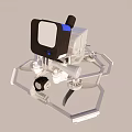 Mechanical Device With Hexagonal Base White Structure Black Panel And Blue Details 3d model
