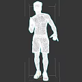 Shirtless Muscular Man Wearing Cap Light Shorts And Red Shoes On Dark Background
