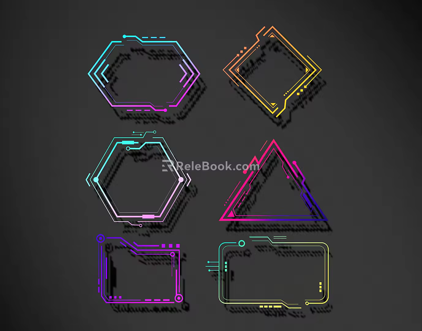 Modern science and technology lines science and technology lines modeling culture wall 3d model
