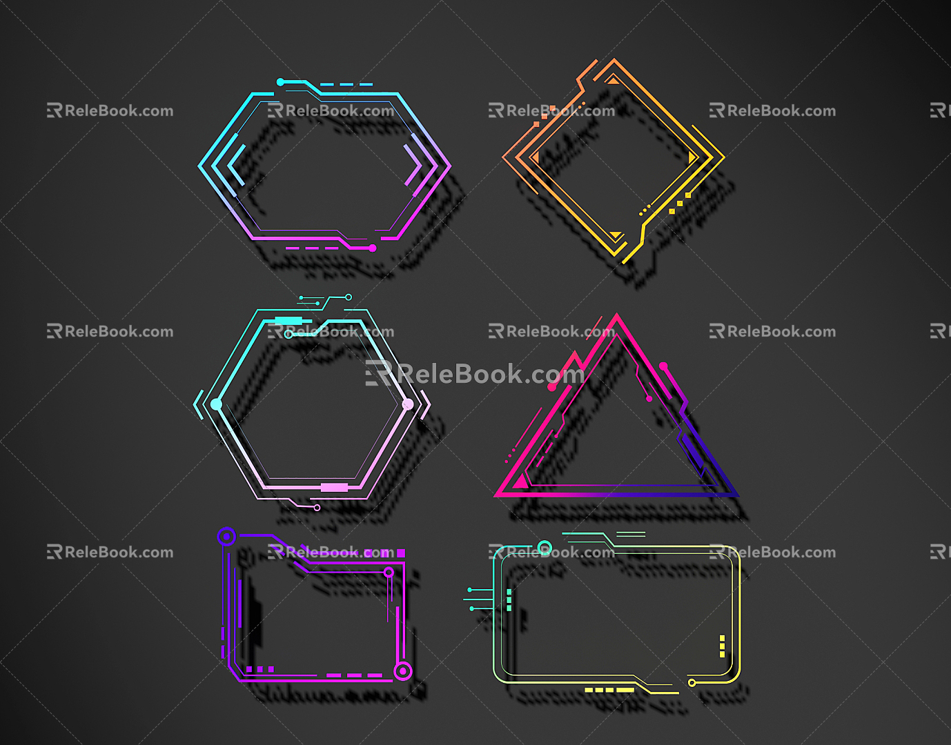 Modern science and technology lines science and technology lines modeling culture wall 3d model