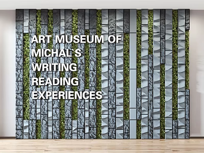 Modern Green Plant Wall in Art Museum Featuring Writing Reading Experiences 3d model