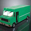 minibus minivan driverless bus school bus van box car 3d model