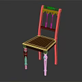 Elegant Classic Wooden Chair With Carved Backrest And Turned Legs Design