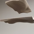 Modern Wavy Striped Ceiling Design With Textured Architectural Elements And Decorative Details