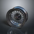 Shiny Metallic Chrome Spoke Automotive Tire With Alloy Wheel Design And Reflective Gloss
