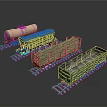 Various Green Train Cars Including Tank And Open Top Models On Rail Tracks