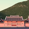 Ancient Chinese Architectural Complex With Traditional Pagoda Historic Buildings And Green Hills In Aerial View