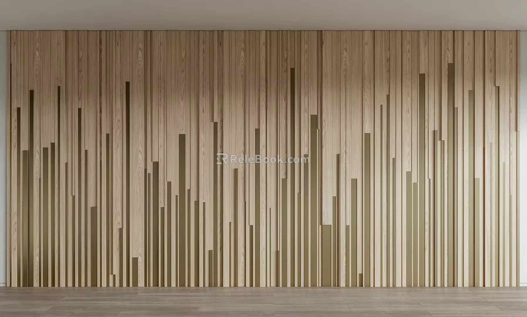 Modern background wall wood pattern background wall 3d model
