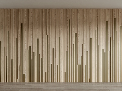 Modern background wall wood pattern background wall 3d model