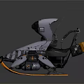 Futuristic Sci Fi Mechanical Device With Silver Orange Color And Complex Structure 3d model