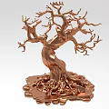 Unique Copper Tree Shaped Decorative Ornament Set For Home Decoration