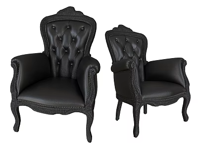 French Single Sofa Armrest Sofa Chair 3d model