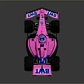 Pink Formula 1 Racing Car With BWT Logo Streamlined Design And Large Wheels 3d model