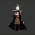 Harry Potter Movie Character With Birdcage On Head And Striped Scarf