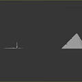 Scenic Landscape Featuring Two Pyramids And Square Patterned Object On Gray Gradient Background 3d model