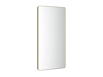Sleek Rectangular Mirror With Gold Frame And Modern Minimalist Design 3d model