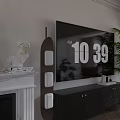 Modern Living Dining Room Interior With Dark Table Pendant Light Curtains And Cabinets