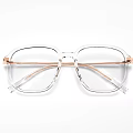 Fashionable Jewelry Accessory With Transparent Frame And Rose Gold Temple Decorations