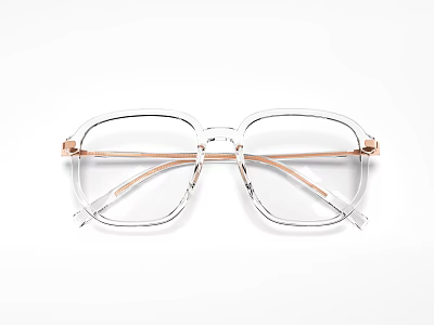 Fashionable Jewelry Accessory With Transparent Frame And Rose Gold Temple Decorations 3d model
